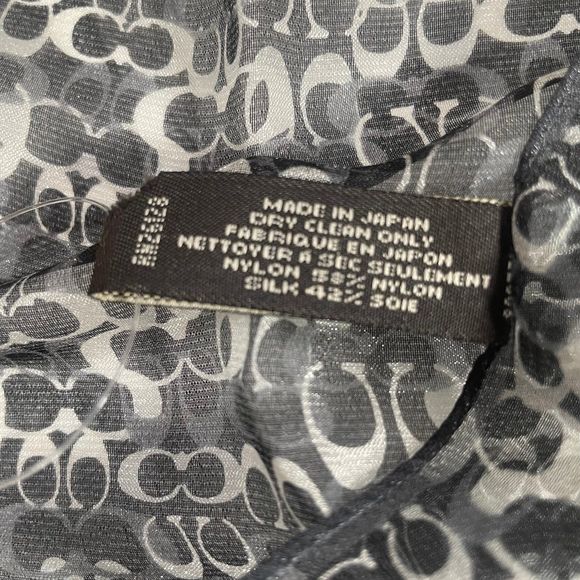 BNWT  Coach silk/nylon blend black/silver scarf PRICE FIRM - Picture 2 of 9